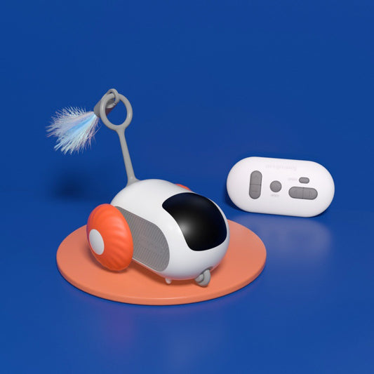 Electric Remote Control Cat Toy Car with Feather Teaser