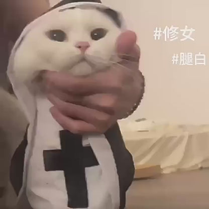 Disfraz de monja para mascota para Halloween